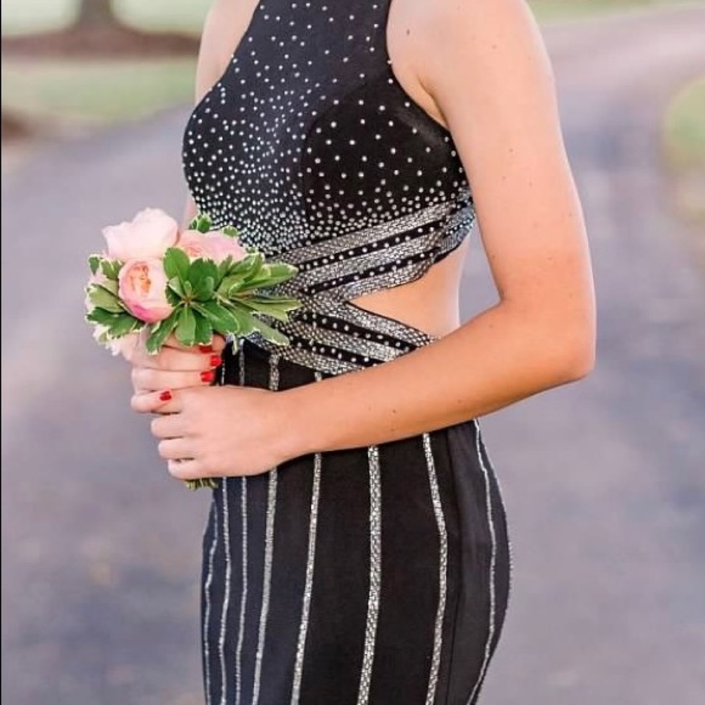 Black / silver homecoming dress